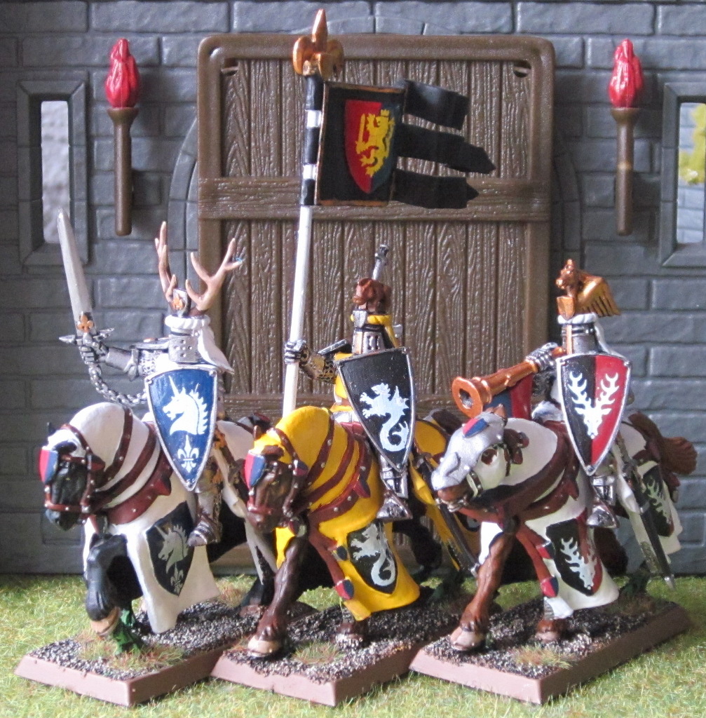 Kingdom of Mercia LK Miniatures: 6 Quest Ritter zu Pferd Bretonen Resin 